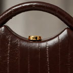 Marisol Structured Leather Top Handle Handbag - Brown - bags & accessories - Brondals - Image 3