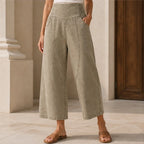 Maristella Curved Panel Denim Pants - Khaki - women's pants - Brondals - Image 2