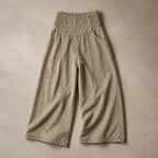 Maristella Curved Panel Denim Pants - Khaki - Pants - Brondals - Image 1