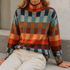Marlena Mock Neck Check Sweater - Multicolor - Department: Women - Brondals - Image 3