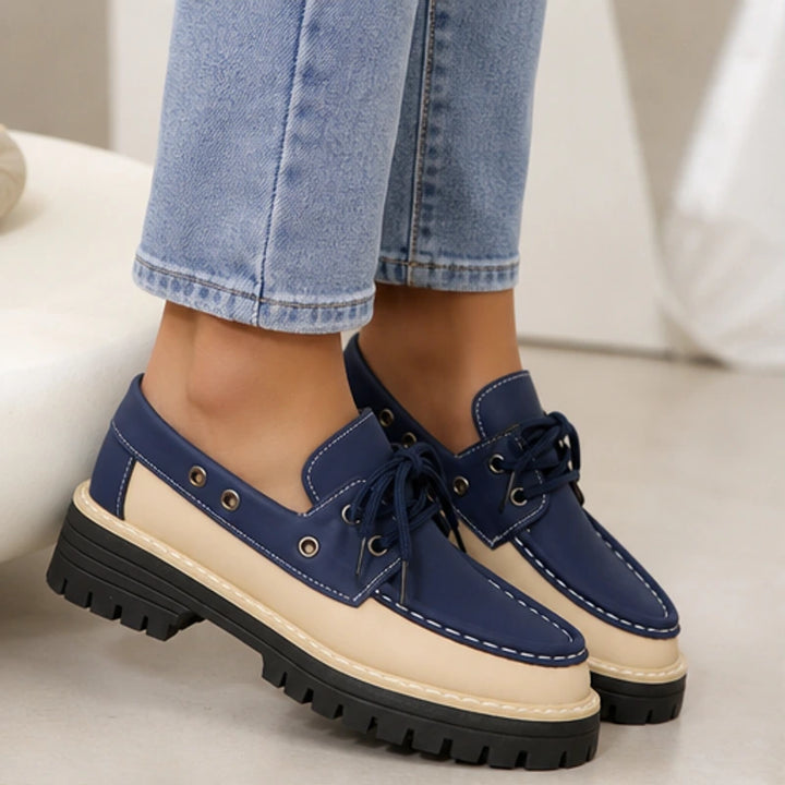 Marlow Platform Deck Loafer - Navy Blue - women's loafers - Brondals - Image 3