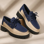 Marlow Platform Deck Loafer - Navy Blue - Loafers - Brondals - Image 1