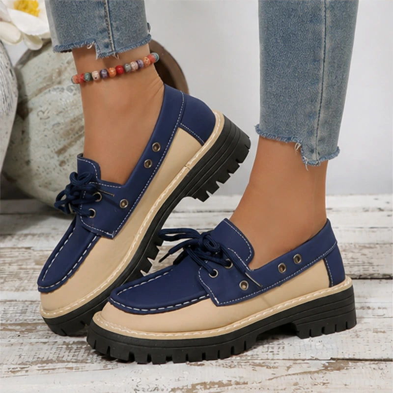 Marlow Platform Deck Loafer - Navy Blue - deck shoe - Brondals - Image 5
