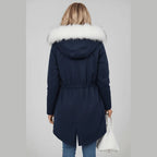 Parka con capucha y ribete de piel Nordelle