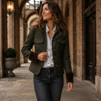 Mireille Structured Herringbone Jacket - Olive - Catalog Group: Clothing - Brondals - Image 2