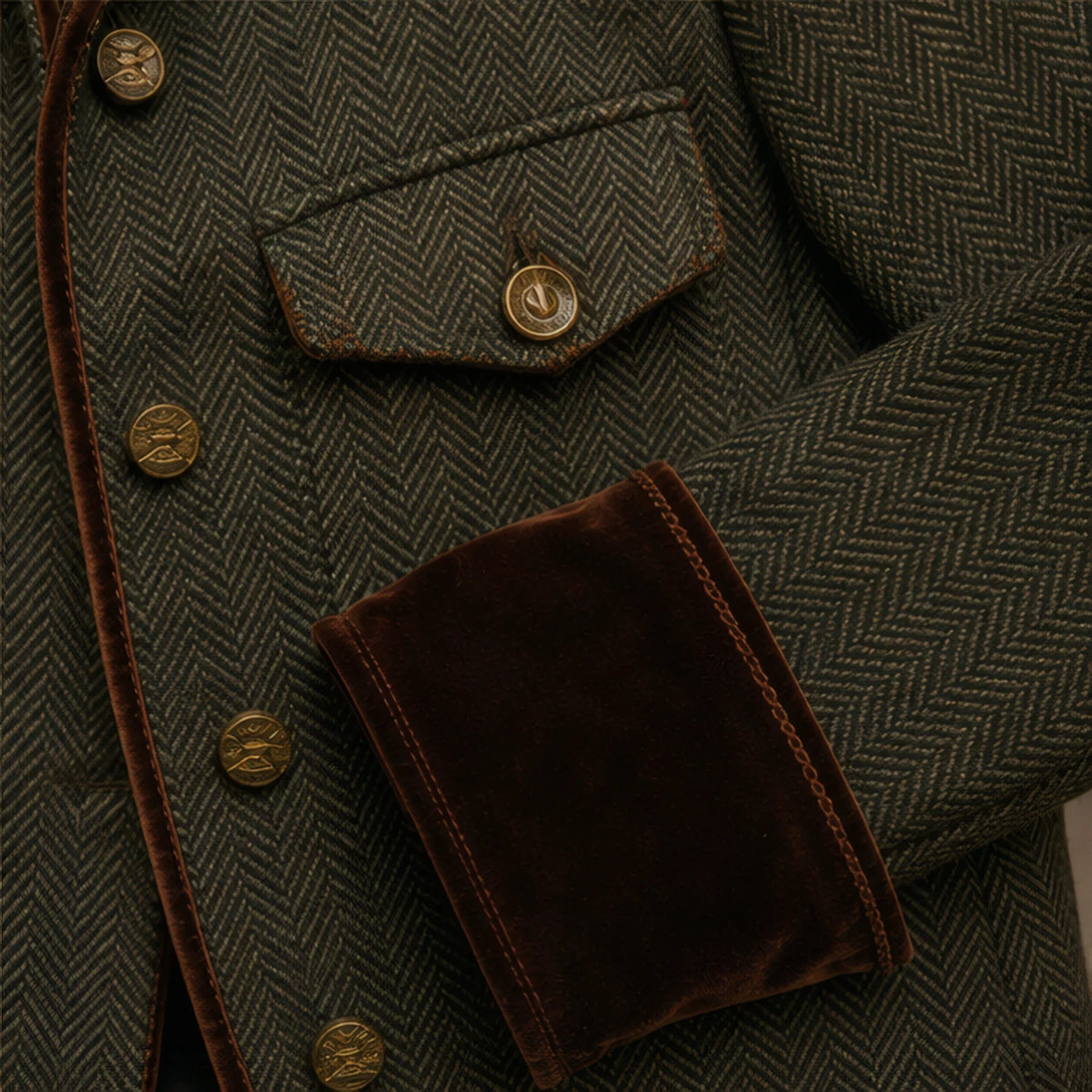 Mireille Structured Herringbone Jacket - Olive - Product Type: Jackets - Brondals - Image 4