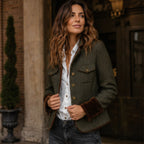 Mireille Structured Herringbone Jacket - Olive - Women's Clothing > Jackets & Coats > Herringbone Jackets - Brondals - Image 1