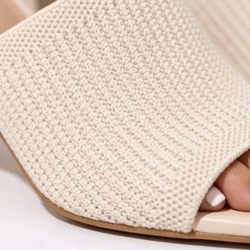 Selano Block Heel Sandals - Cream - cushioned sandals - Brondals - Image 5