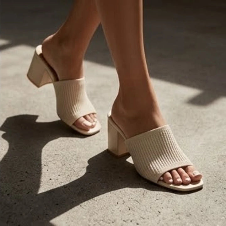 Selano Block Heel Sandals - Cream - Shoes - Brondals - Image 1