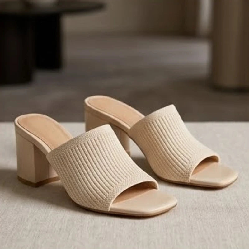 Selano Block Heel Sandals - Cream - block heel - Brondals - Image 3