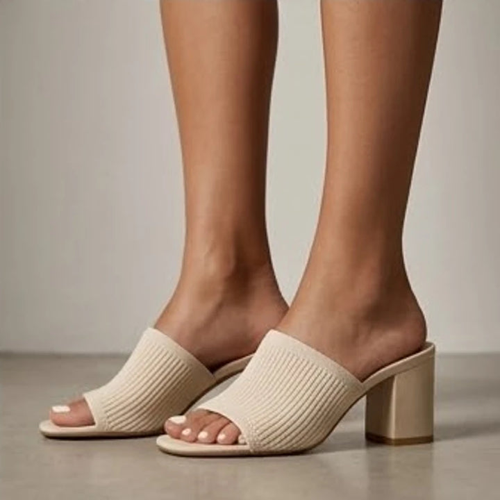 Selano Block Heel Sandals - Cream - women's sandals - Brondals - Image 2