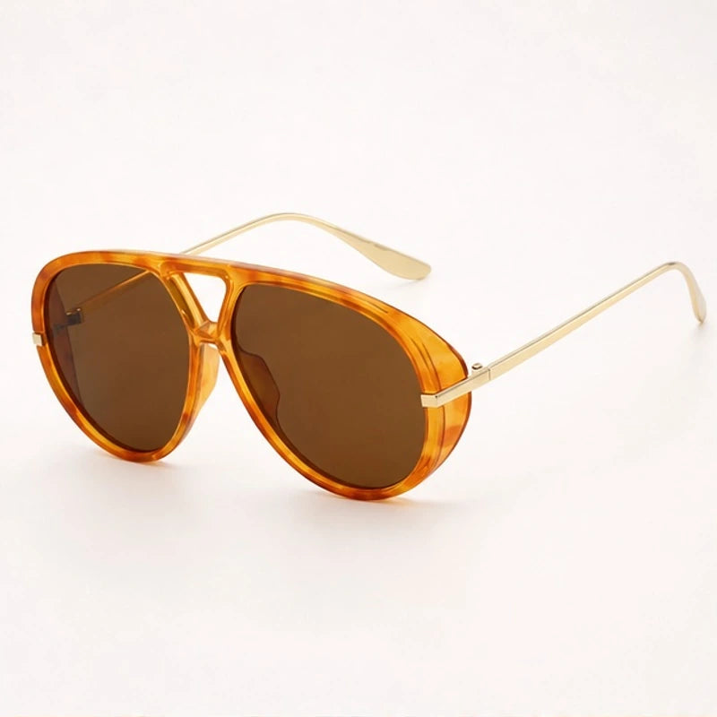Monterey Retro Pilot Shades - Leopard tea gradient - Sunglasses - Brondals - Image 1