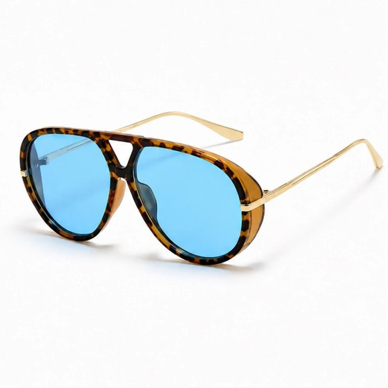 Monterey Retro Pilot Shades - Leopard blue - Sunglasses - Brondals - Image 1