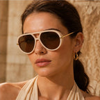 Monterey Retro Pilot Shades - Beige pink tea - pilot shades - Brondals - Image 4