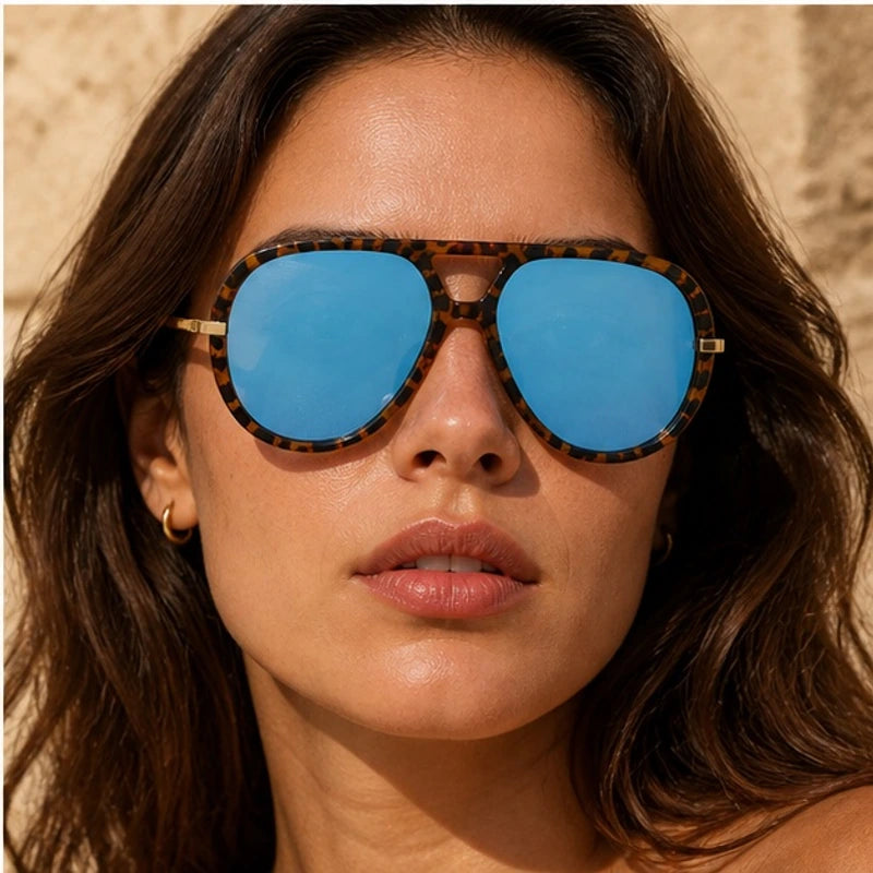 Monterey Retro Pilot Shades - Leopard blue - pilot shades - Brondals - Image 4