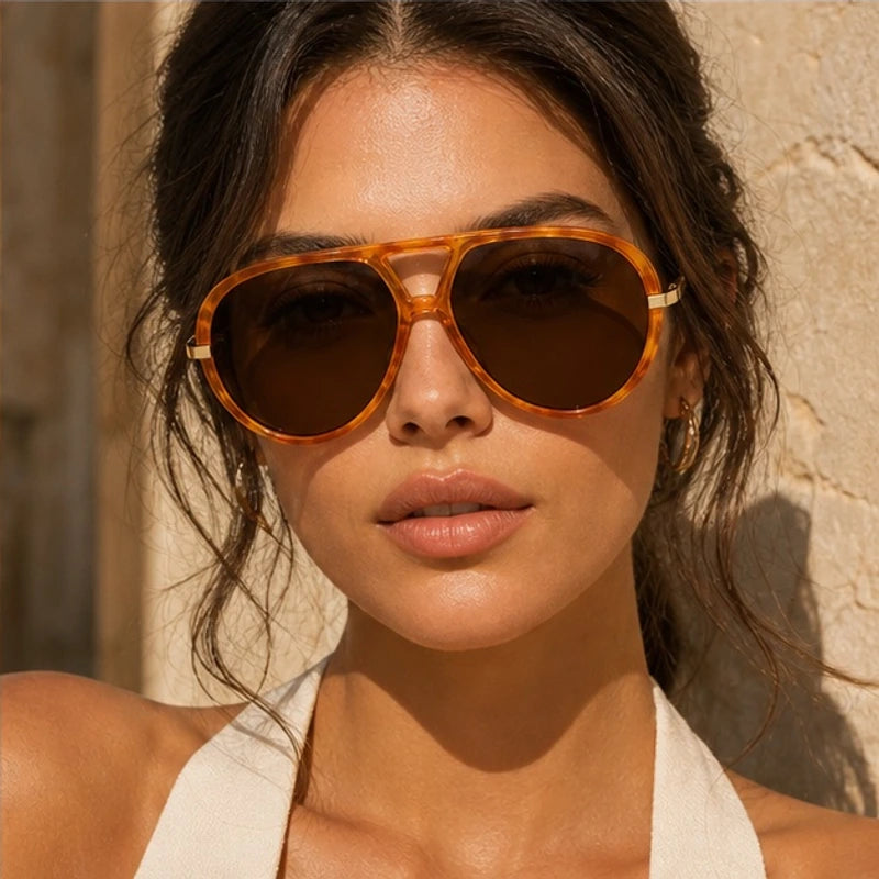 Monterey Retro Pilot Shades - Leopard tea gradient - pilot shades - Brondals - Image 4