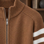 Montgomery Men's Striped Full-Zip Knit Sweater - Sienna Brown - male - Brondals - Image 3