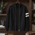 Montgomery Men's Striped Full-Zip Knit Sweater - Charcoal - Clothing > Sweaters & Cardigans > Full-Zip Sweaters - Brondals - Image 2