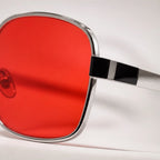 Mykonos Square Aviator Sunglasses - Red - Sunglasses - Brondals - Image 1