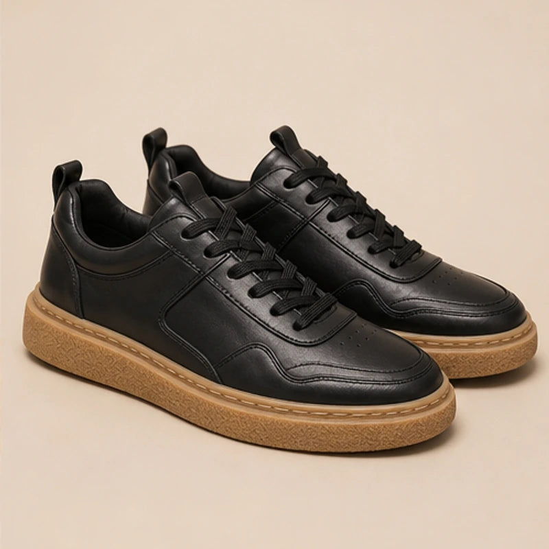 Lehman Leather Sneakers - Black - gum sole - Brondals - Image 5