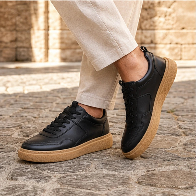 Lehman Leather Sneakers - Black - color block sneakers - Brondals - Image 4