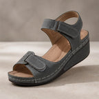 Nadia Orthopedic Sandals - Gray - Women's Footwear > Adjustable Wedge Sandals - Brondals - Image 1