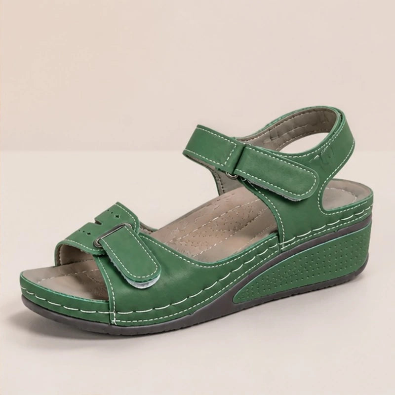 Nadia Orthopedic Sandals - Green - Women's Footwear > Adjustable Wedge Sandals - Brondals - Image 1