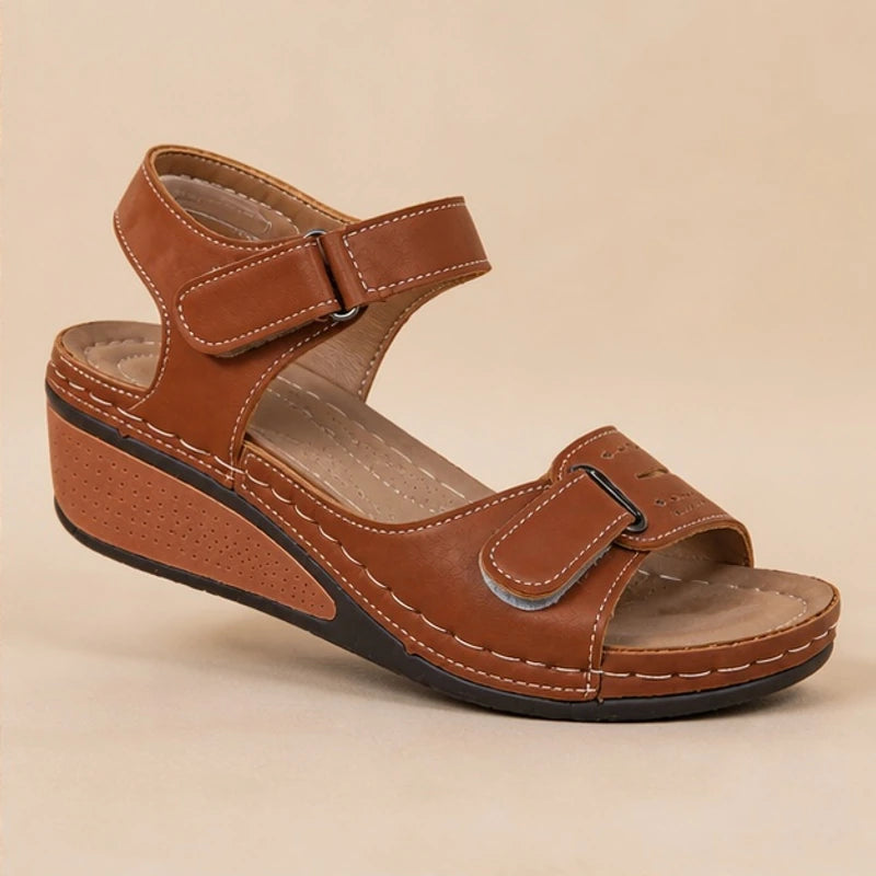 Nadia Orthopedic Sandals - Brown - Women's Footwear > Adjustable Wedge Sandals - Brondals - Image 1