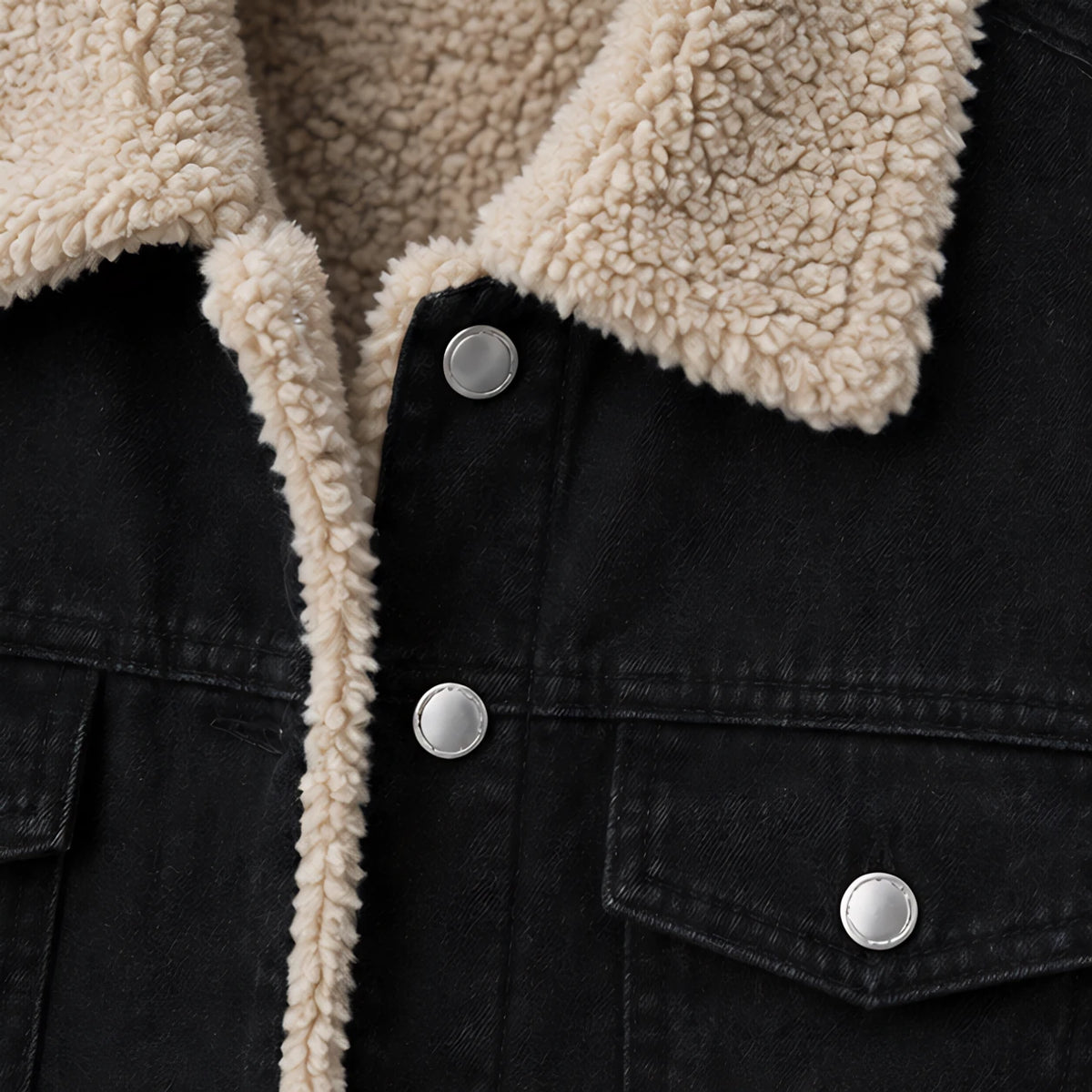Nathalie Women's Fleece Lined Denim Coat - Black - relisted - Brondals - Image 4