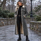 Nathalie Women's Fleece Lined Denim Coat - Gray - Women's Clothing > Outerwear > Denim Coats - Brondals - Image 1