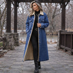 Nathalie Women's Fleece Lined Denim Coat - Deep Blue - 23 sept - Brondals - Image 2