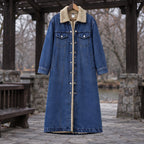 Nathalie Women's Fleece Lined Denim Coat - Deep Blue - ai-processed - Brondals - Image 3