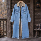 Nathalie Women's Fleece Lined Denim Coat - Blue - ai-processed - Brondals - Image 3