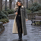 Nathalie Women's Fleece Lined Denim Coat - Gray - 23 sept - Brondals - Image 2