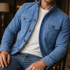 Nelson Structured Suede Jacket - Blue - suede jacket - Brondals - Image 3