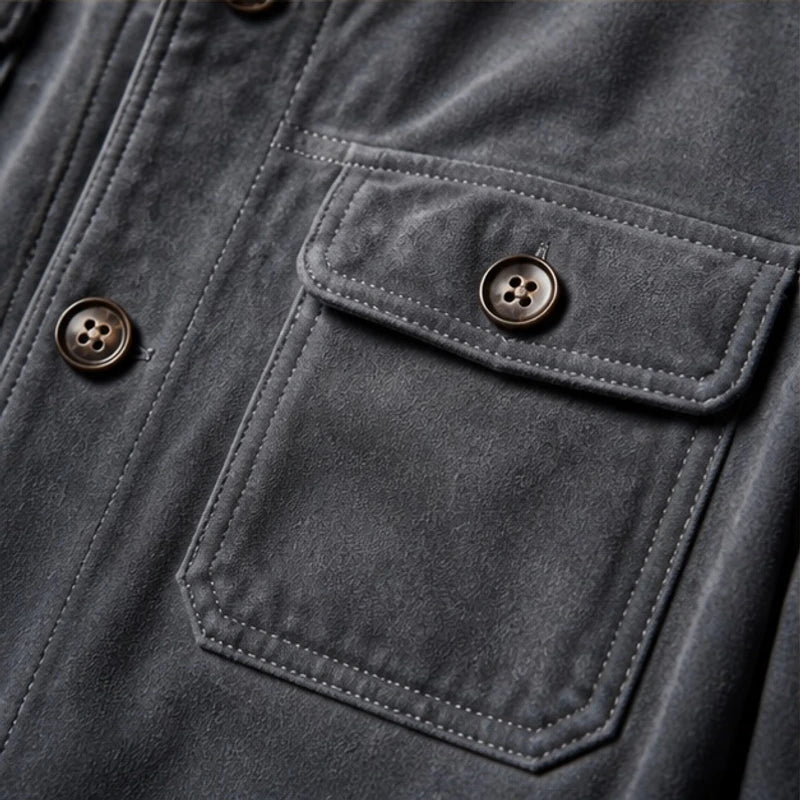 Nelson Structured Suede Jacket - Gray - men's jacket - Brondals - Image 2