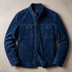 Nelson Structured Suede Jacket - Navy - Jacket - Brondals - Image 1