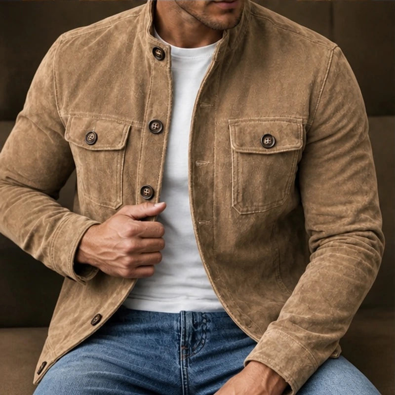 Nelson Structured Suede Jacket - Brown - suede jacket - Brondals - Image 3