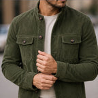 Nelson Structured Suede Jacket - Green - structured jacket - Brondals - Image 4