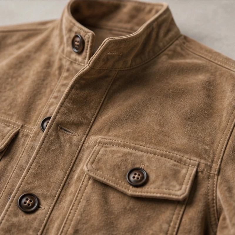 Nelson Structured Suede Jacket - Brown - men's jacket - Brondals - Image 2