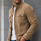 Nelson Structured Suede Jacket - Brown - structured jacket - Brondals - Image 4