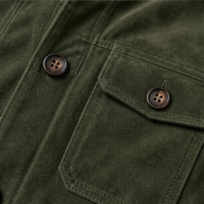 Nelson Structured Suede Jacket - Green - men's jacket - Brondals - Image 2