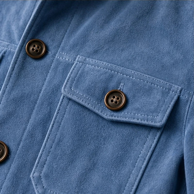 Nelson Structured Suede Jacket - Blue - men's jacket - Brondals - Image 2