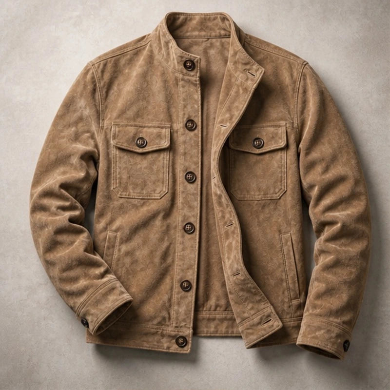 Nelson Structured Suede Jacket - Brown - Jacket - Brondals - Image 1