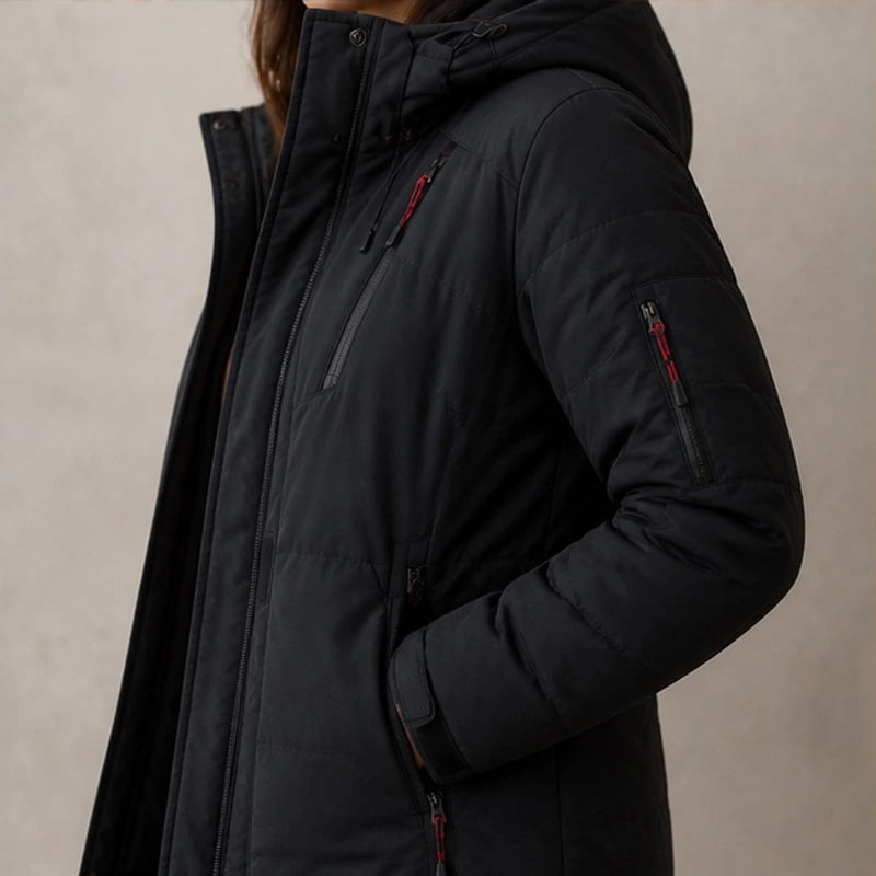Nerissa Hooded Utility Coat - Black - Catalog Group: Clothing - Brondals - Image 2