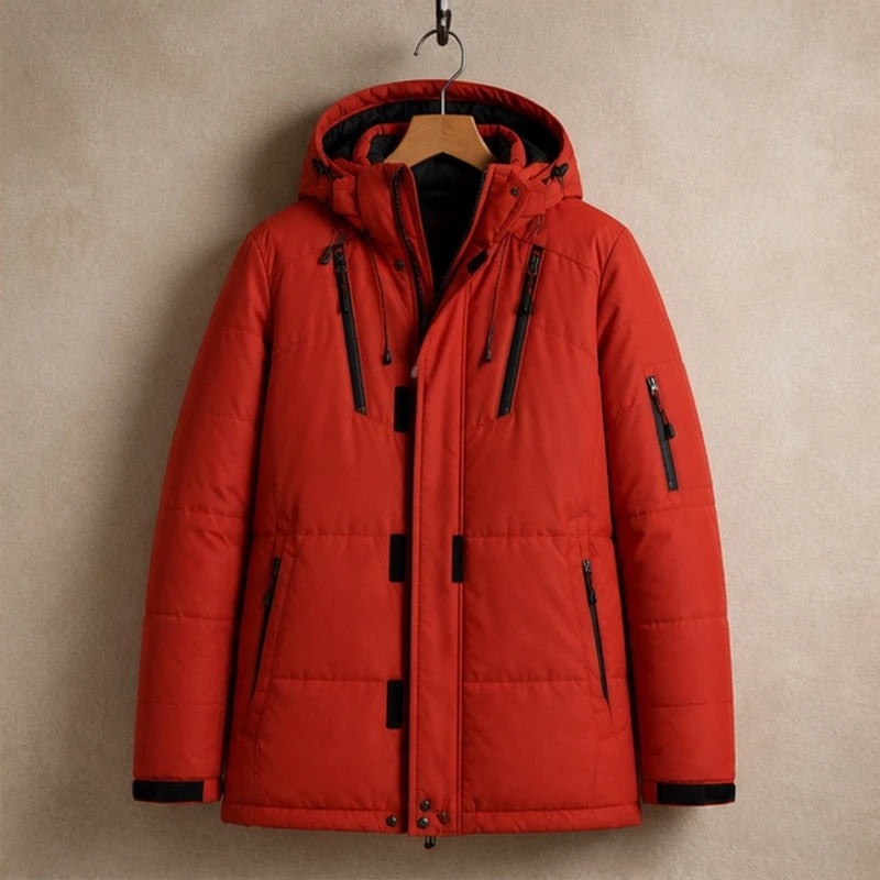 Nerissa Hooded Utility Coat - Red - Women's Clothing > Outerwear > Utility Coats - Brondals - Image 1