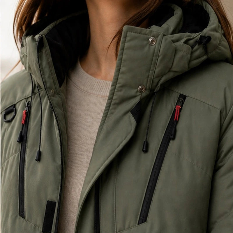 Nerissa Hooded Utility Coat - Green - Catalog Group: Clothing - Brondals - Image 2