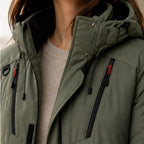 Nerissa Hooded Utility Coat - Green - Catalog Group: Clothing - Brondals - Image 2
