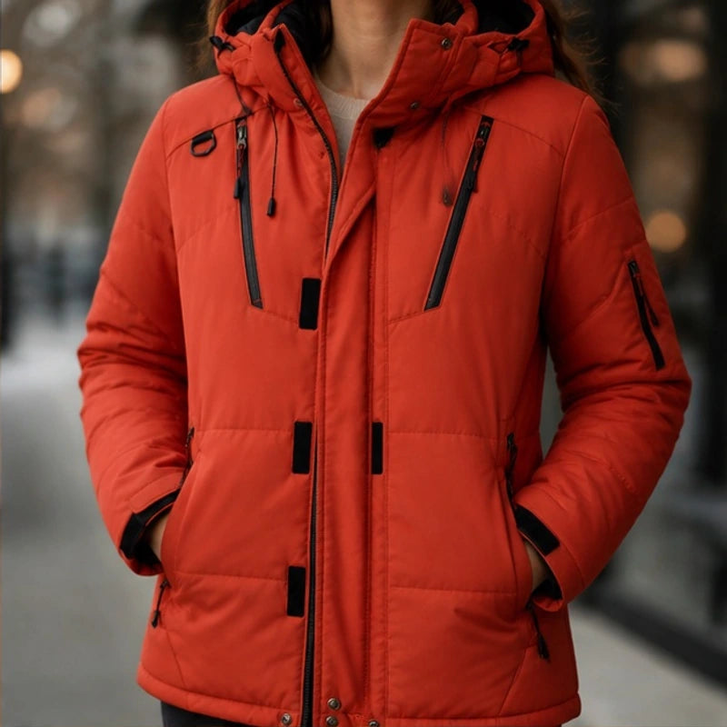 Nerissa Hooded Utility Coat - Red - Catalog Group: Clothing - Brondals - Image 2