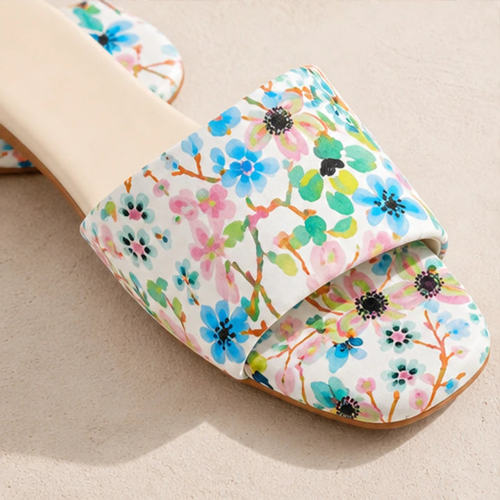 Nina Floral Flat Mule - Petal Pink - floral mules - Brondals - Image 4